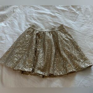 GAP Gold Sequin Mini Skater Skirt